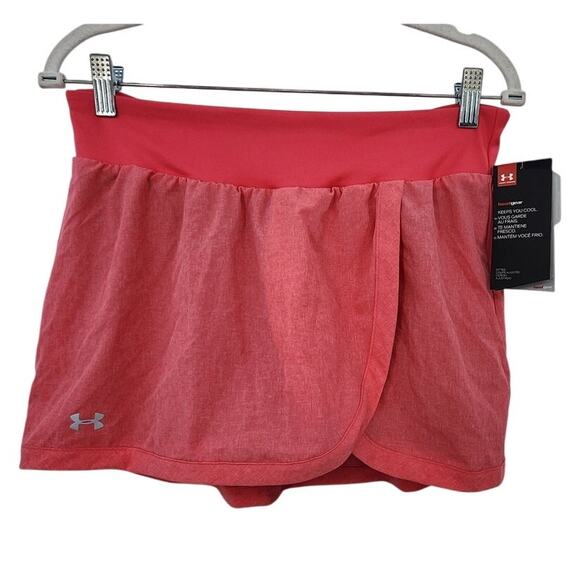 New NWT Under Armour Women Running Mileage Skort Large Pink Heat Gear - Picture 1 of 7